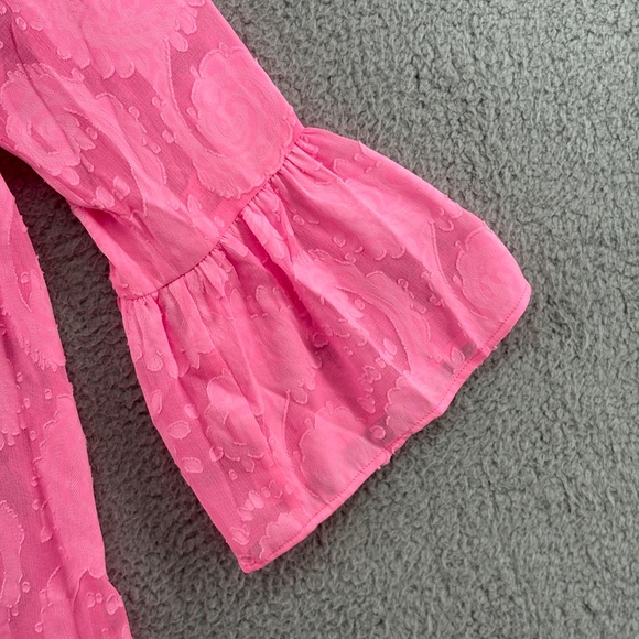 Lilly Pulitzer Shenzi Cover-Up Rousseau Pink Tangerine Dream Poly Clip Jacquard - Picture 10 of 15